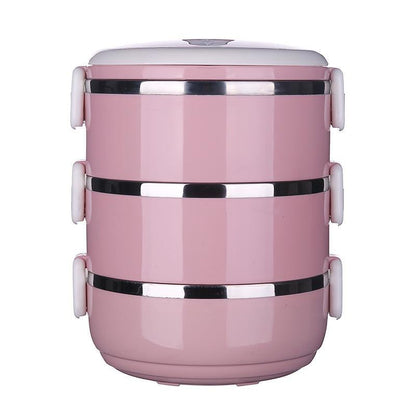 Multi-Layer Heat Preservation Stainless Steel Leakproof Lunch Box Food Container(random color) -
