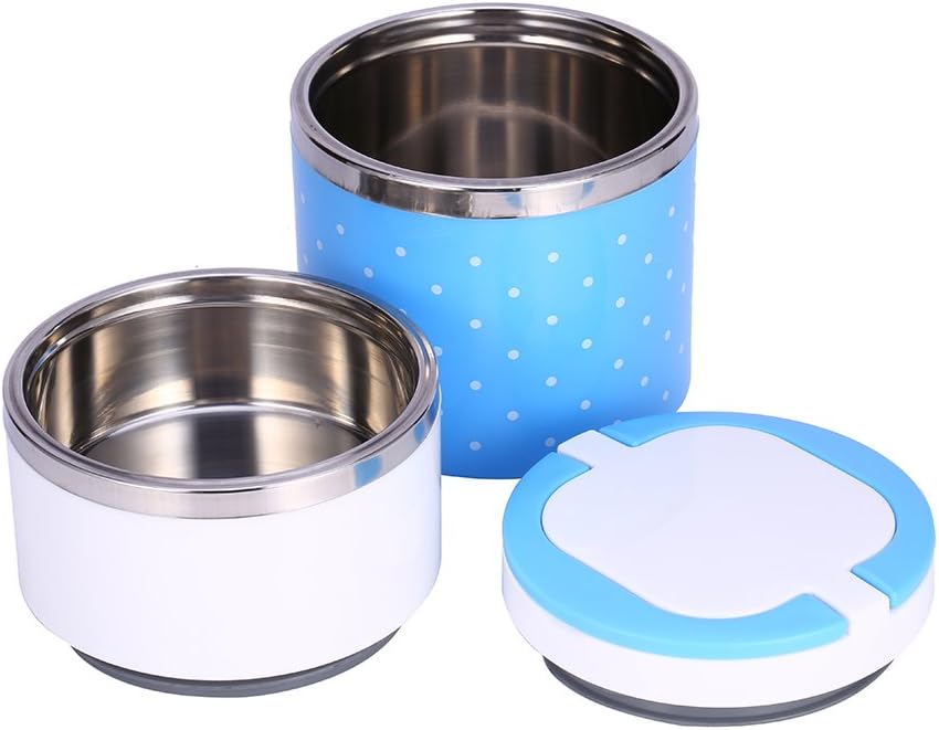 2 Layer Stainless Steel Airtight Lunch Box 930ml With Leak-Proof Multicolor