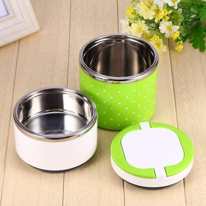 2 Layer Stainless Steel Airtight Lunch Box 930ml With Leak-Proof Multicolor