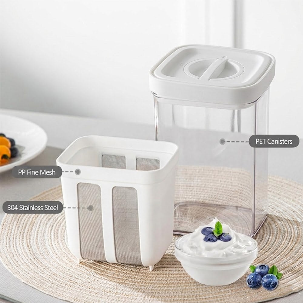 Greek Yogurt and Hung Curd Strainer Box 1100ml for homemade thick yogurt and hung curd