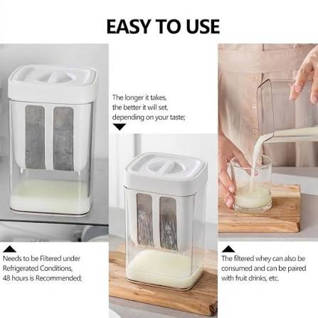 Greek Yogurt and Hung Curd Strainer Box 1100ml for homemade thick yogurt and hung curd