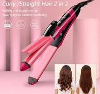 Nova NH-2009 2-in-1 Hair Straightener and Curler with Ceramic Plates