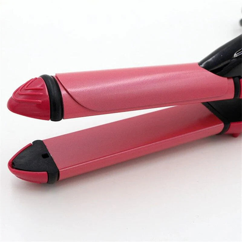 Nova NH-2009 2-in-1 Hair Straightener and Curler with Ceramic Plates