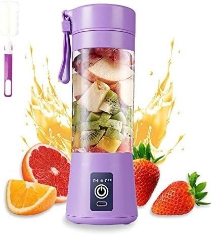 Rechargeable Portable Mini Juicer Blender with 6 Blades and 380ml Outdoor Juicing Cup