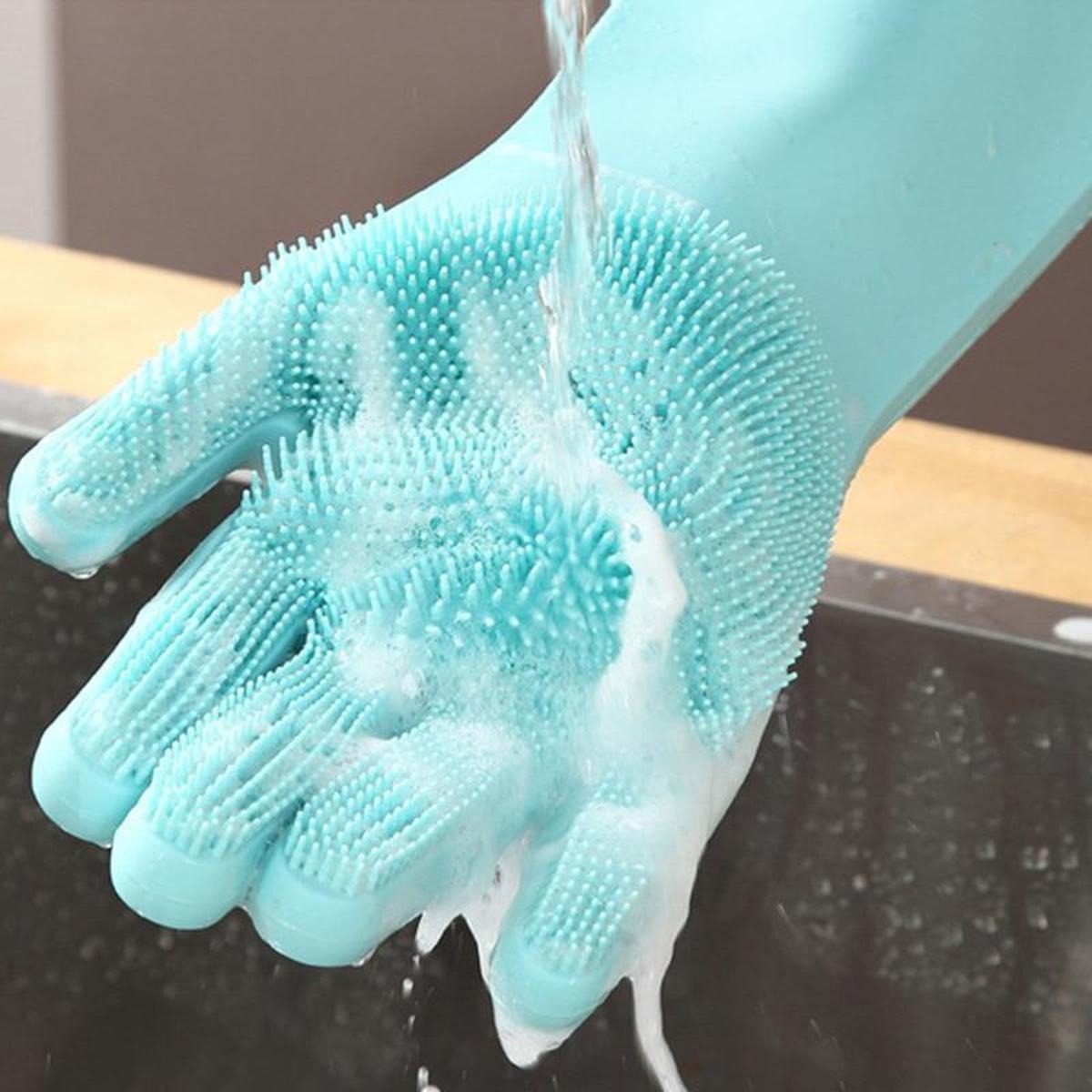 Silicone kitchen cleaning gloves