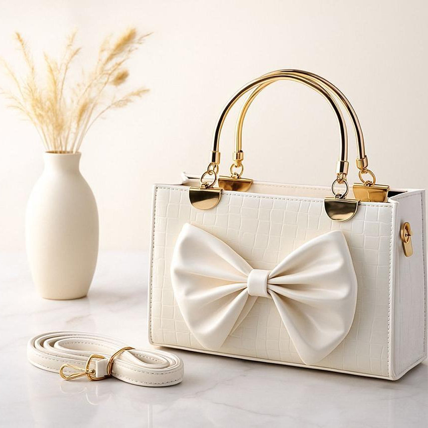 Crocodile Bow Handbag Elegant Stylish And Durable Design For Fashionable Daily Carry And Special Occasions